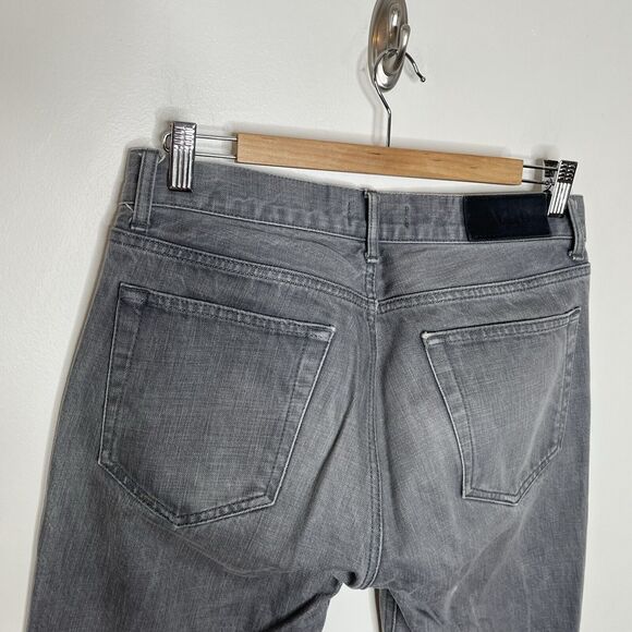 Acne Mic D Jeans Gray Mens 31x27 Hemmed Rigid Distressed Straight Leg - Picture 8 of 10